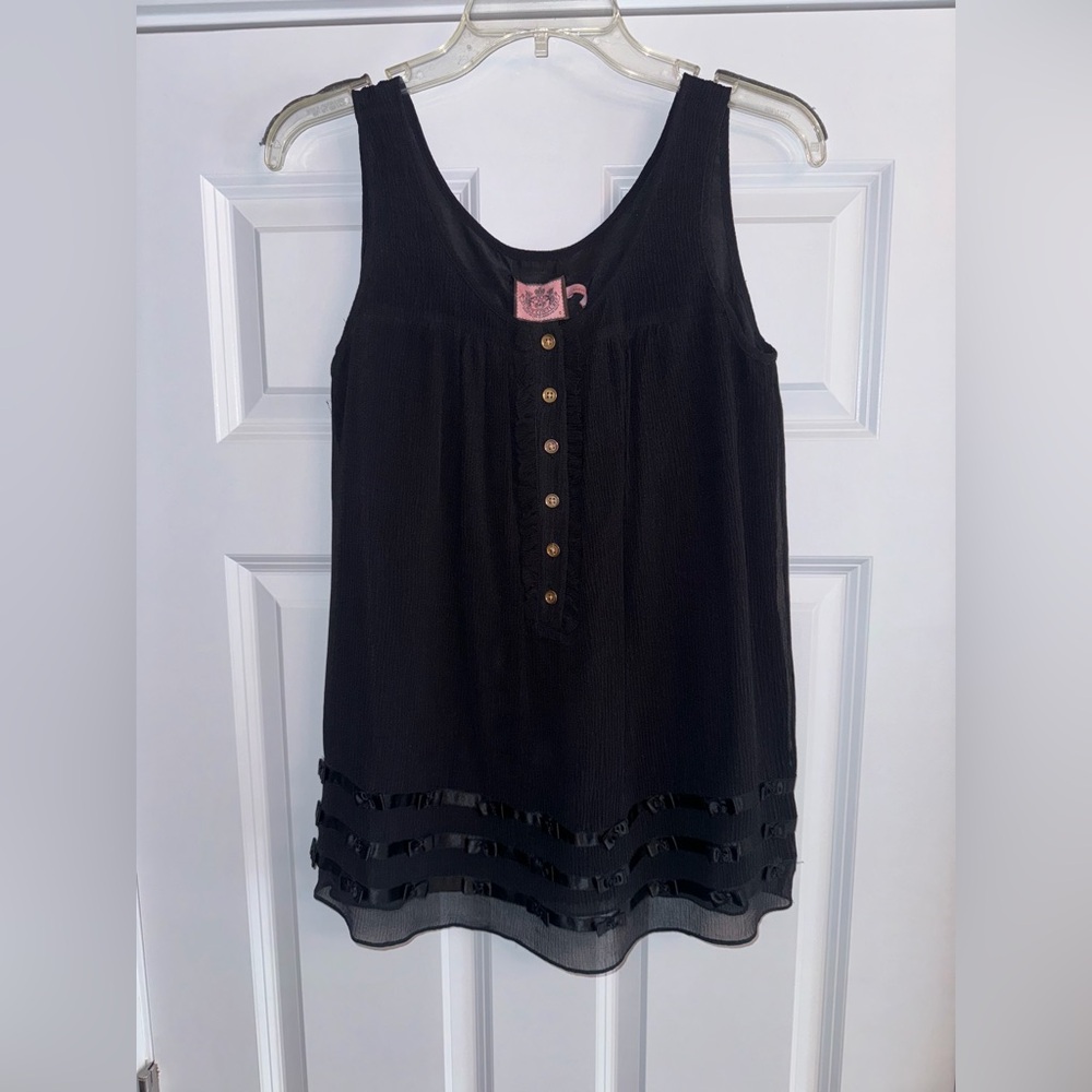 Women’s Juicy Couture Black Silk Sleeveless Top Size 0 (XS) New With Tags